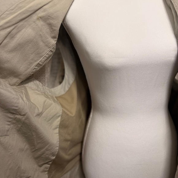 LL Bean Mens Fishing Vest Utility Pocket Safari Khaki Large - Picture 9 of 10